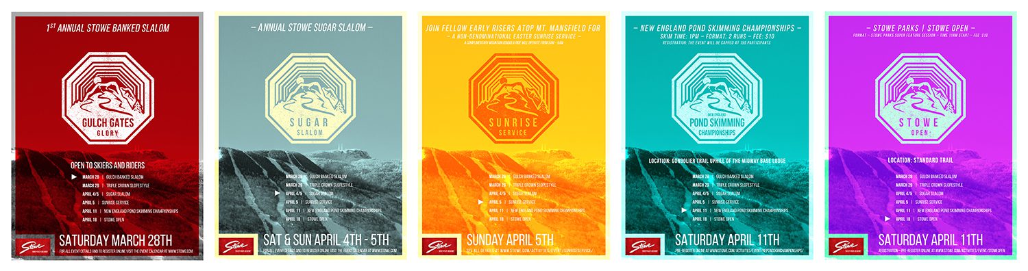 Poster series for Stowe Mountain Resort