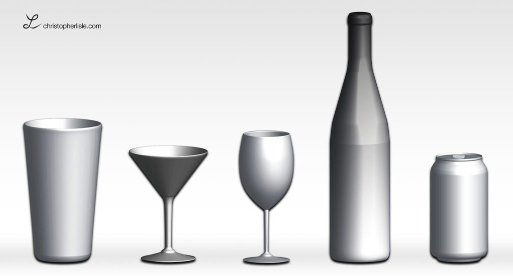 3D renderings of bottles