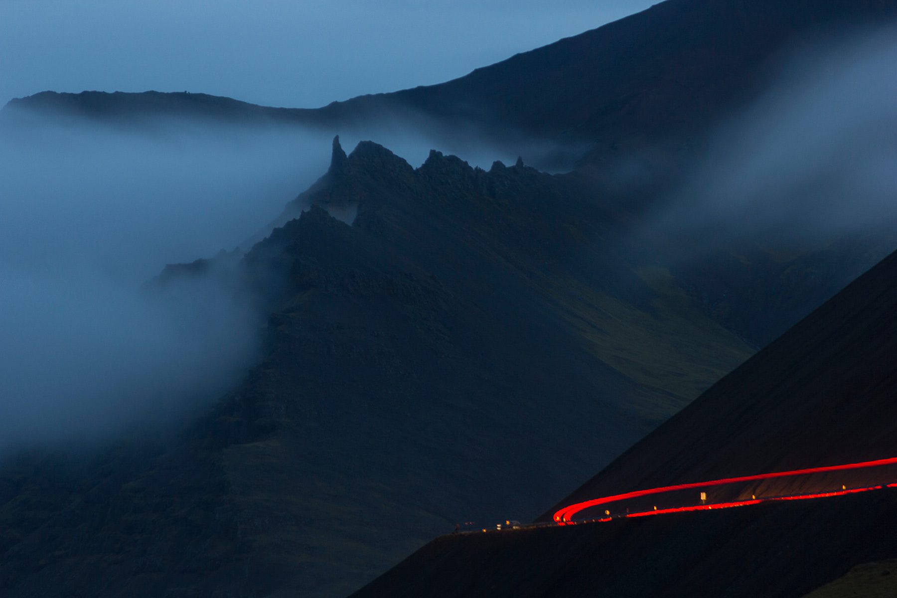 Calendar photo from Iceland - Road lights